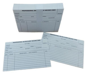 Salon Record Cards - White 100 Pce:
